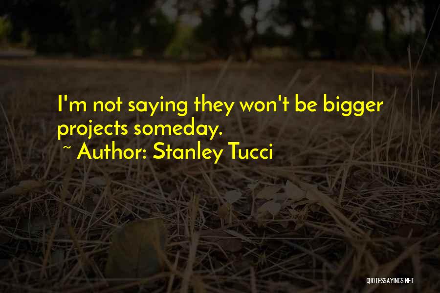 Stanley Tucci Quotes: I'm Not Saying They Won't Be Bigger Projects Someday.