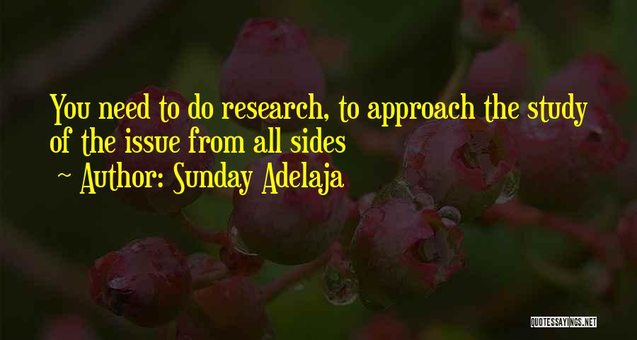 Sunday Adelaja Quotes: You Need To Do Research, To Approach The Study Of The Issue From All Sides