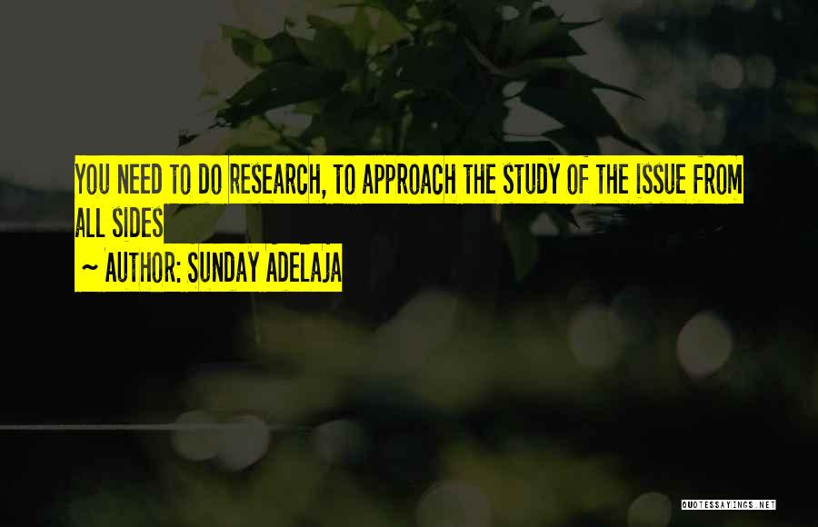 Sunday Adelaja Quotes: You Need To Do Research, To Approach The Study Of The Issue From All Sides
