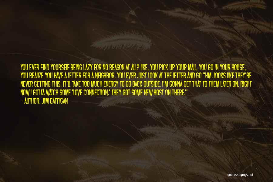 Jim Gaffigan Quotes: You Ever Find Yourself Being Lazy For No Reason At All? Like, You Pick Up Your Mail, You Go In