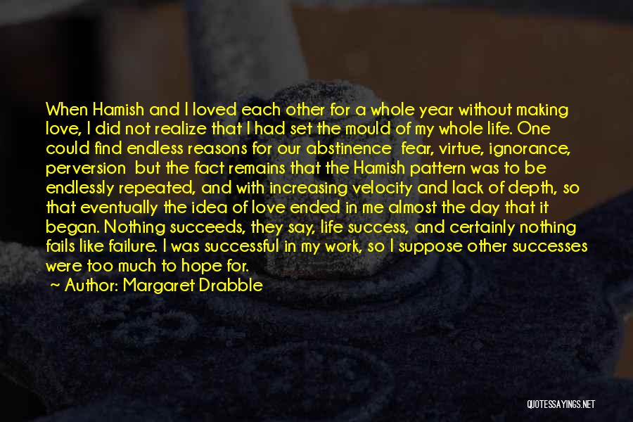 Margaret Drabble Quotes: When Hamish And I Loved Each Other For A Whole Year Without Making Love, I Did Not Realize That I