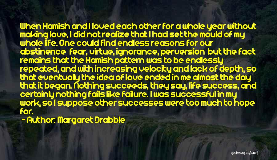 Margaret Drabble Quotes: When Hamish And I Loved Each Other For A Whole Year Without Making Love, I Did Not Realize That I