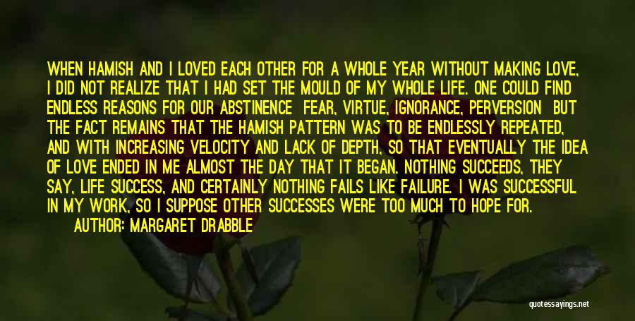 Margaret Drabble Quotes: When Hamish And I Loved Each Other For A Whole Year Without Making Love, I Did Not Realize That I