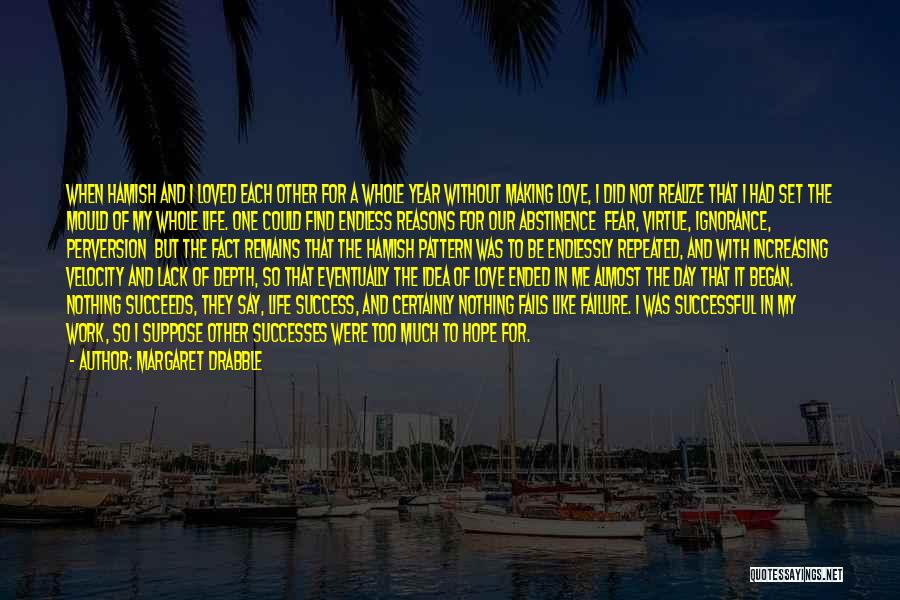 Margaret Drabble Quotes: When Hamish And I Loved Each Other For A Whole Year Without Making Love, I Did Not Realize That I