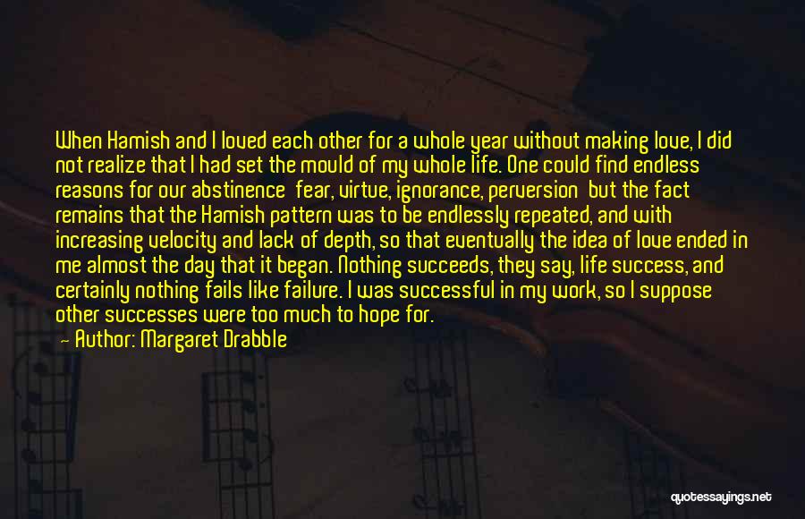 Margaret Drabble Quotes: When Hamish And I Loved Each Other For A Whole Year Without Making Love, I Did Not Realize That I