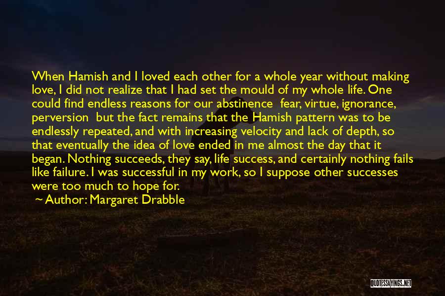 Margaret Drabble Quotes: When Hamish And I Loved Each Other For A Whole Year Without Making Love, I Did Not Realize That I