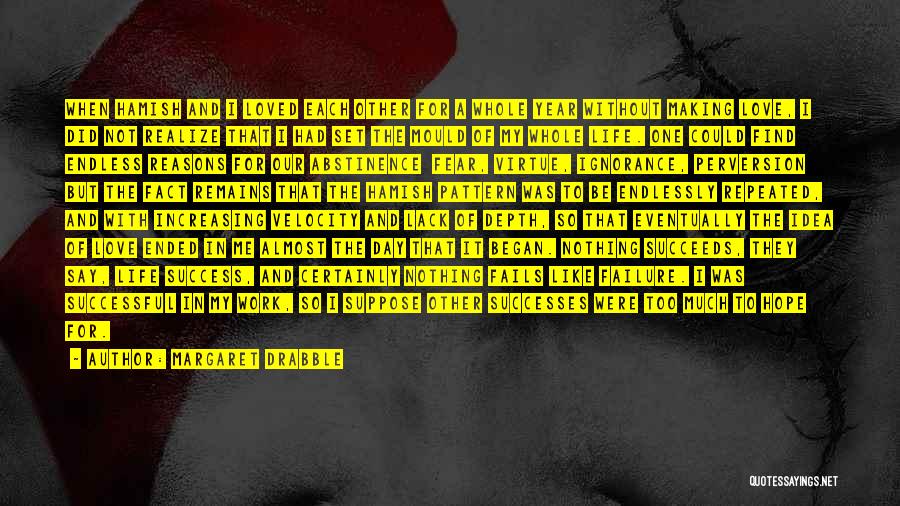 Margaret Drabble Quotes: When Hamish And I Loved Each Other For A Whole Year Without Making Love, I Did Not Realize That I