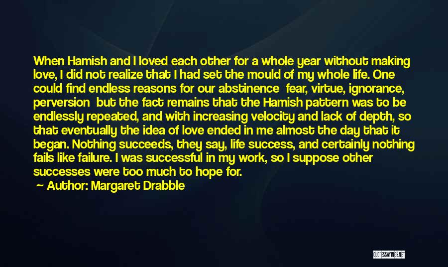 Margaret Drabble Quotes: When Hamish And I Loved Each Other For A Whole Year Without Making Love, I Did Not Realize That I