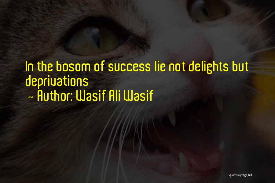 Wasif Ali Wasif Quotes: In The Bosom Of Success Lie Not Delights But Deprivations