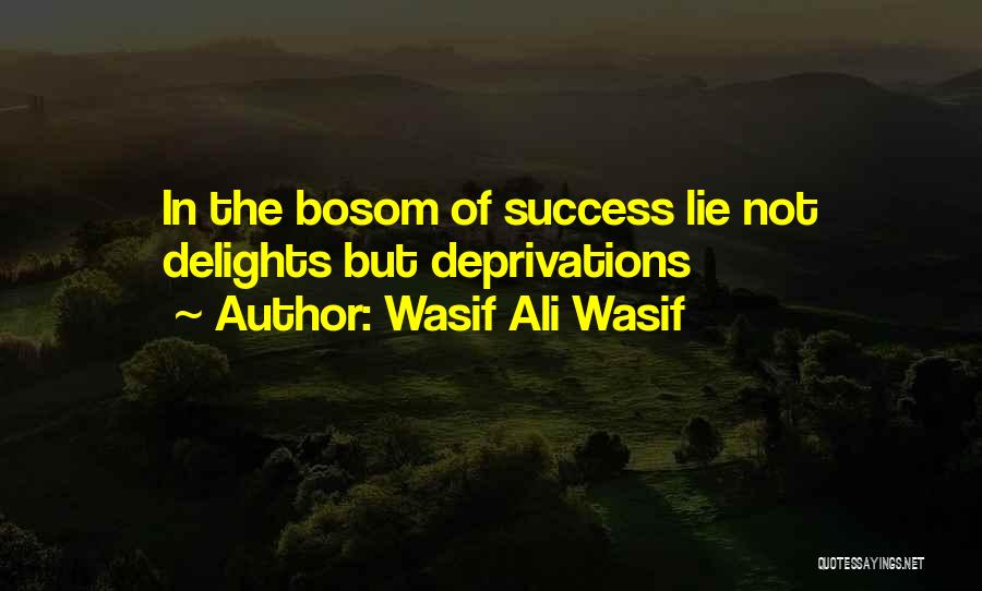 Wasif Ali Wasif Quotes: In The Bosom Of Success Lie Not Delights But Deprivations