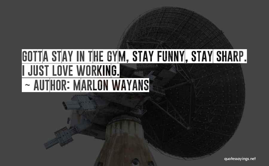 Marlon Wayans Quotes: Gotta Stay In The Gym, Stay Funny, Stay Sharp. I Just Love Working.