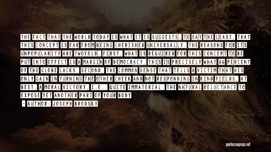 Joseph Brodsky Quotes: The Fact That The World Today Is What It Is Suggests, To Say The Least, That This Concept Is Far