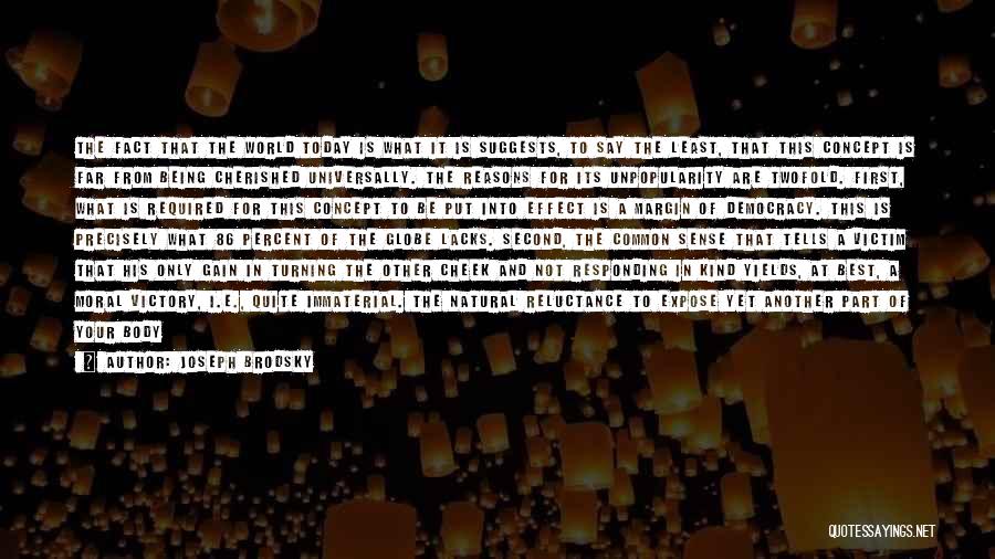 Joseph Brodsky Quotes: The Fact That The World Today Is What It Is Suggests, To Say The Least, That This Concept Is Far