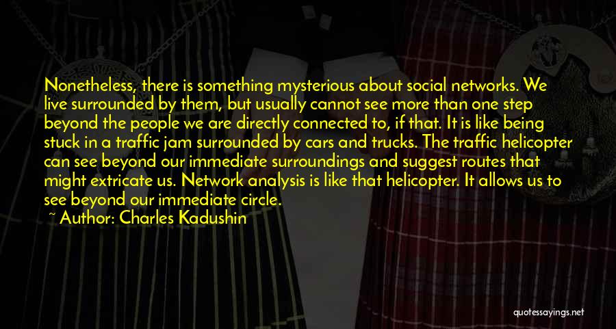 Charles Kadushin Quotes: Nonetheless, There Is Something Mysterious About Social Networks. We Live Surrounded By Them, But Usually Cannot See More Than One