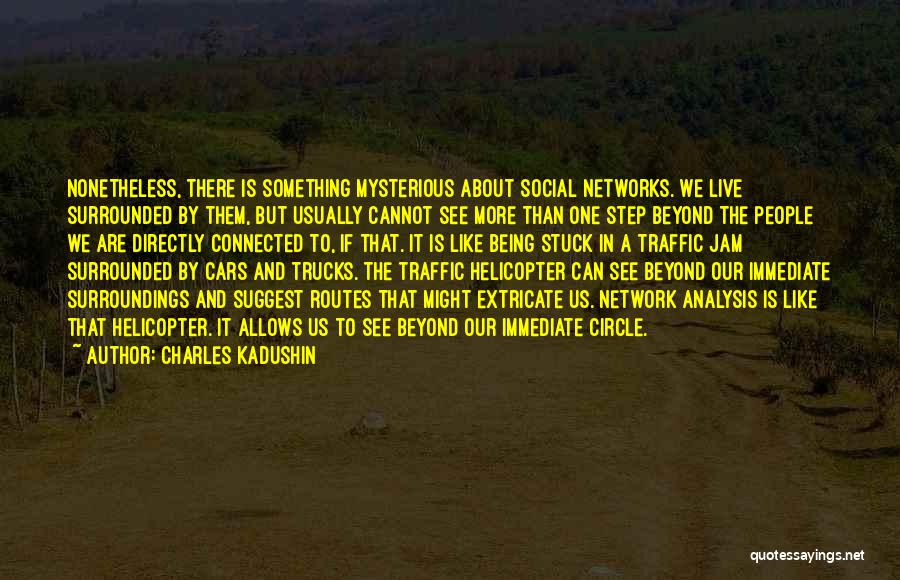 Charles Kadushin Quotes: Nonetheless, There Is Something Mysterious About Social Networks. We Live Surrounded By Them, But Usually Cannot See More Than One