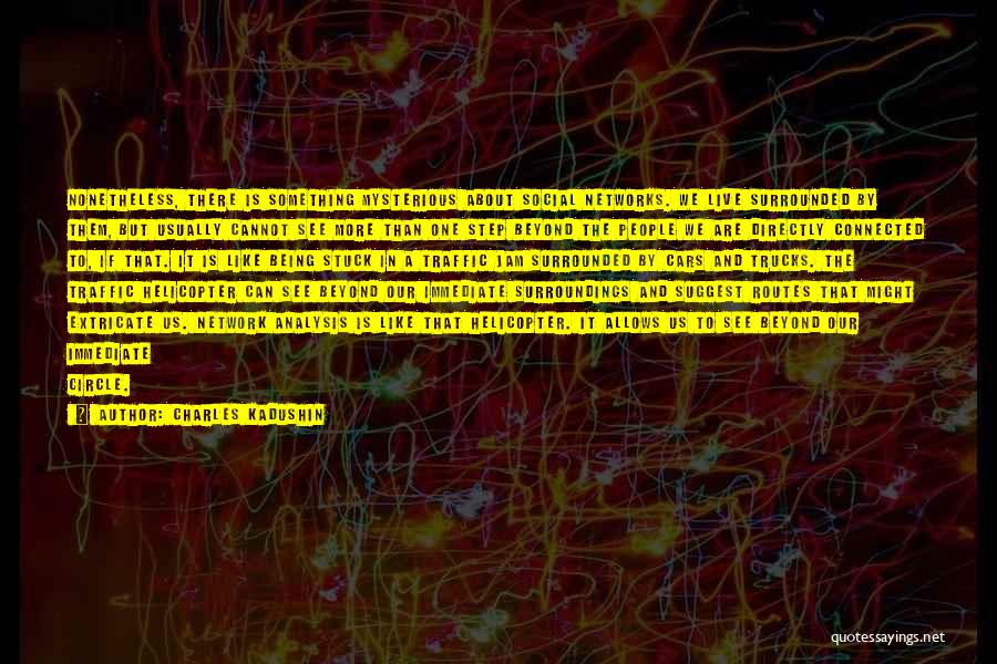 Charles Kadushin Quotes: Nonetheless, There Is Something Mysterious About Social Networks. We Live Surrounded By Them, But Usually Cannot See More Than One