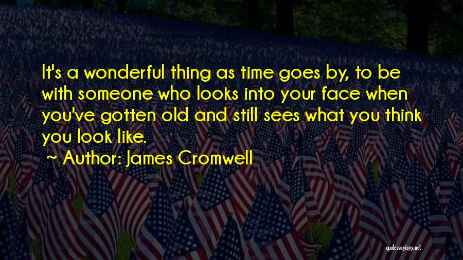 James Cromwell Quotes: It's A Wonderful Thing As Time Goes By, To Be With Someone Who Looks Into Your Face When You've Gotten
