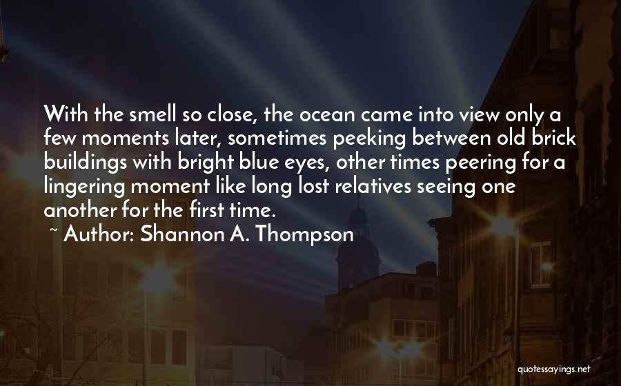 Shannon A. Thompson Quotes: With The Smell So Close, The Ocean Came Into View Only A Few Moments Later, Sometimes Peeking Between Old Brick