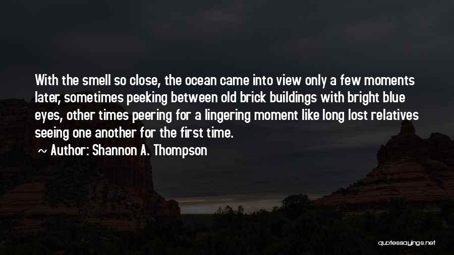 Shannon A. Thompson Quotes: With The Smell So Close, The Ocean Came Into View Only A Few Moments Later, Sometimes Peeking Between Old Brick