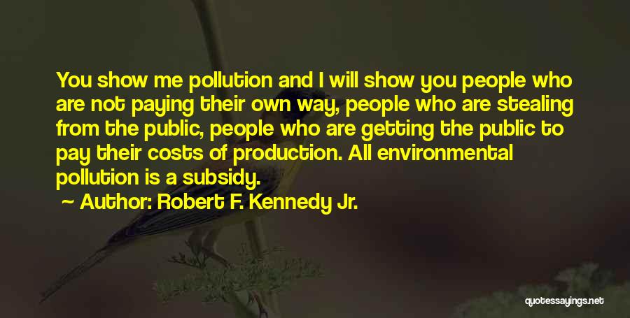 Robert F. Kennedy Jr. Quotes: You Show Me Pollution And I Will Show You People Who Are Not Paying Their Own Way, People Who Are