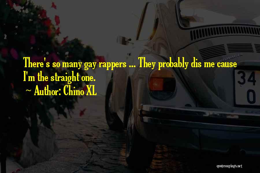 Chino XL Quotes: There's So Many Gay Rappers ... They Probably Dis Me Cause I'm The Straight One.