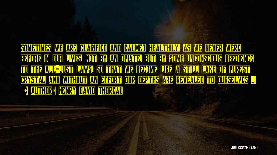 Henry David Thoreau Quotes: Sometimes We Are Clarified And Calmed Healthily, As We Never Were Before In Our Lives, Not By An Opiate, But