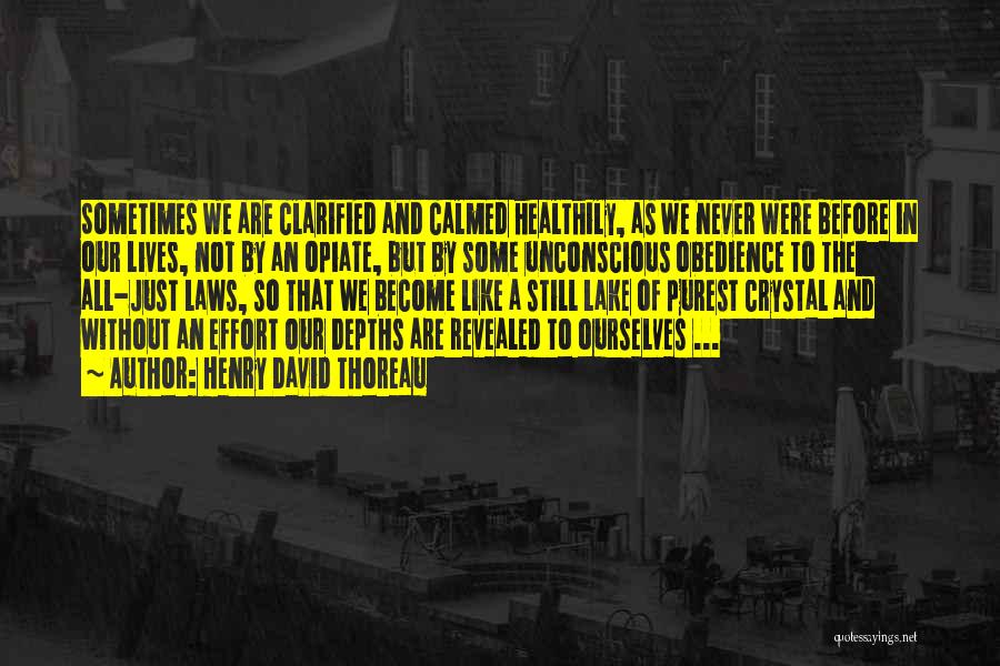 Henry David Thoreau Quotes: Sometimes We Are Clarified And Calmed Healthily, As We Never Were Before In Our Lives, Not By An Opiate, But