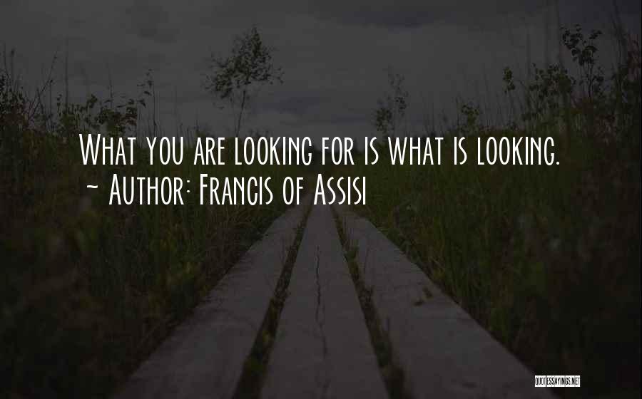 Francis Of Assisi Quotes: What You Are Looking For Is What Is Looking.