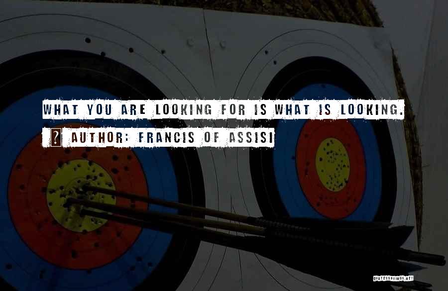 Francis Of Assisi Quotes: What You Are Looking For Is What Is Looking.