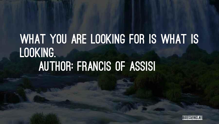 Francis Of Assisi Quotes: What You Are Looking For Is What Is Looking.