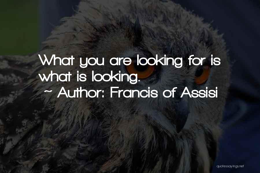 Francis Of Assisi Quotes: What You Are Looking For Is What Is Looking.