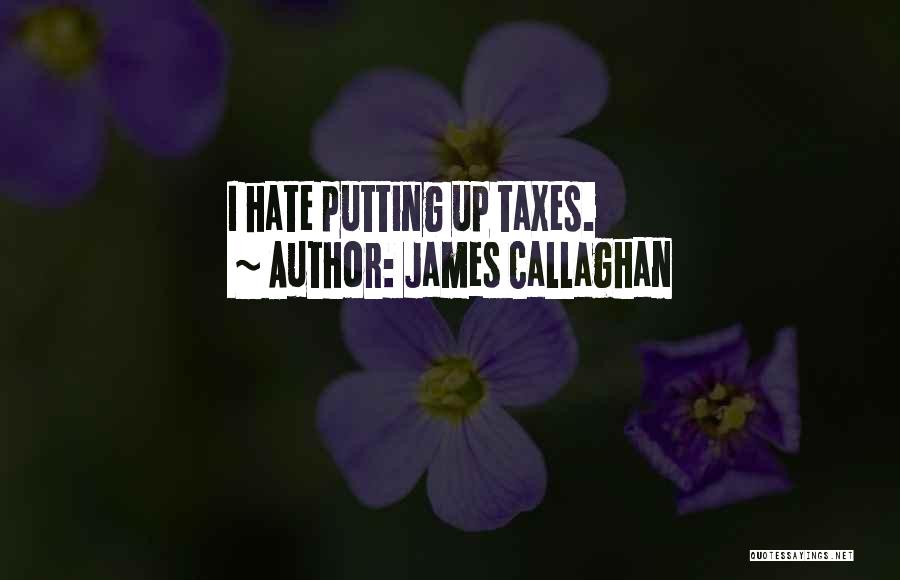 James Callaghan Quotes: I Hate Putting Up Taxes.