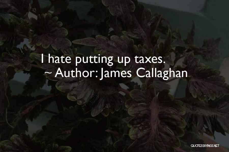 James Callaghan Quotes: I Hate Putting Up Taxes.