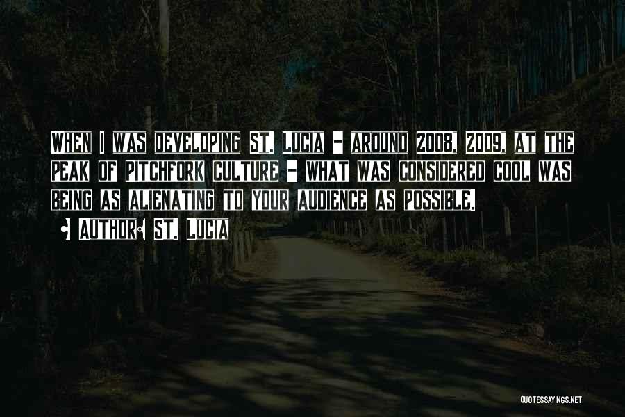 St. Lucia Quotes: When I Was Developing St. Lucia - Around 2008, 2009, At The Peak Of Pitchfork Culture - What Was Considered