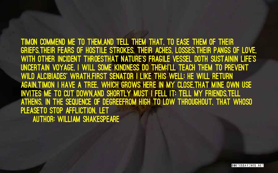 William Shakespeare Quotes: Timon Commend Me To Them,and Tell Them That, To Ease Them Of Their Griefs,their Fears Of Hostile Strokes, Their Aches,