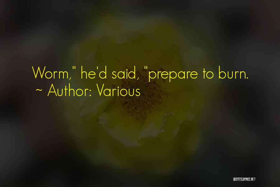 Various Quotes: Worm, He'd Said, Prepare To Burn.