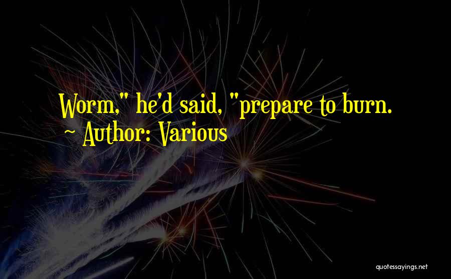 Various Quotes: Worm, He'd Said, Prepare To Burn.