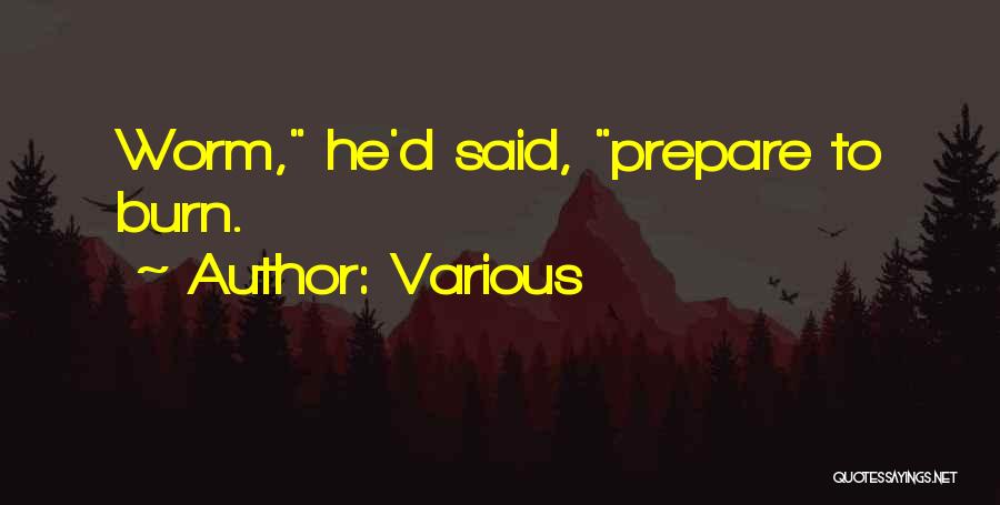 Various Quotes: Worm, He'd Said, Prepare To Burn.