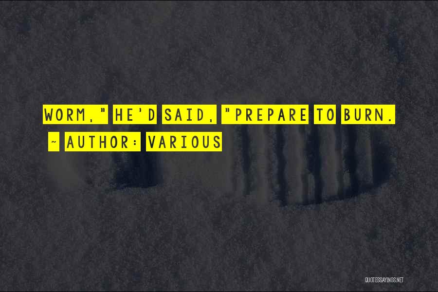 Various Quotes: Worm, He'd Said, Prepare To Burn.
