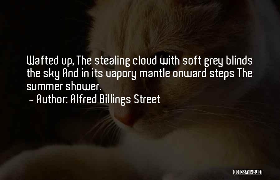 Alfred Billings Street Quotes: Wafted Up, The Stealing Cloud With Soft Grey Blinds The Sky And In Its Vapory Mantle Onward Steps The Summer
