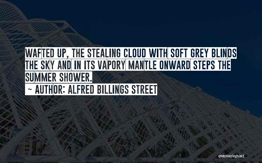 Alfred Billings Street Quotes: Wafted Up, The Stealing Cloud With Soft Grey Blinds The Sky And In Its Vapory Mantle Onward Steps The Summer