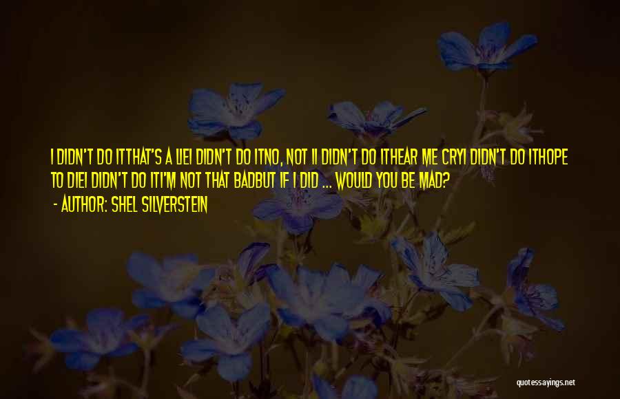 Shel Silverstein Quotes: I Didn't Do Itthat's A Liei Didn't Do Itno, Not Ii Didn't Do Ithear Me Cryi Didn't Do Ithope To