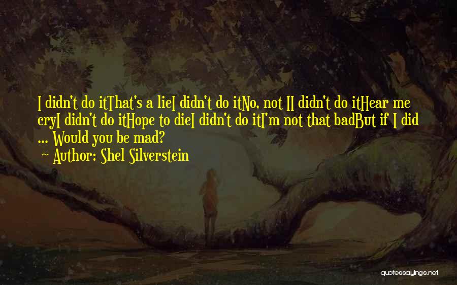 Shel Silverstein Quotes: I Didn't Do Itthat's A Liei Didn't Do Itno, Not Ii Didn't Do Ithear Me Cryi Didn't Do Ithope To