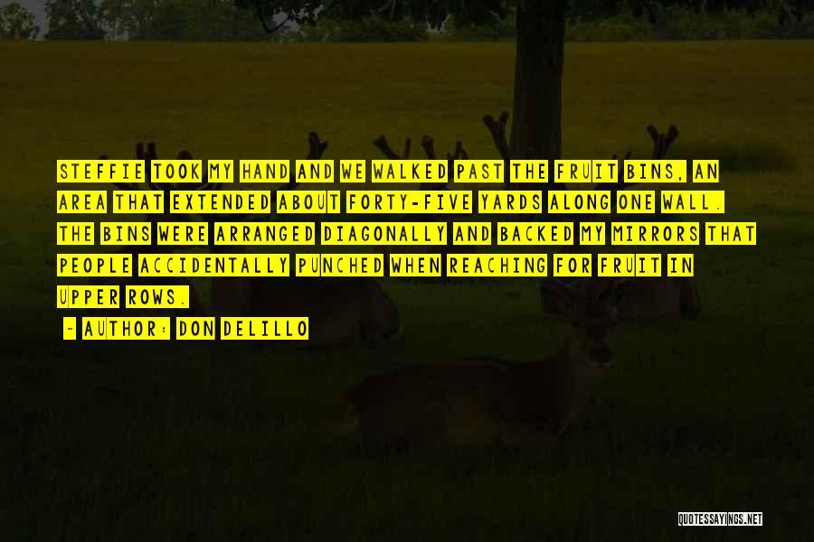 Don DeLillo Quotes: Steffie Took My Hand And We Walked Past The Fruit Bins, An Area That Extended About Forty-five Yards Along One