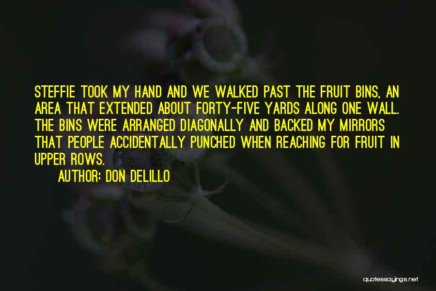 Don DeLillo Quotes: Steffie Took My Hand And We Walked Past The Fruit Bins, An Area That Extended About Forty-five Yards Along One