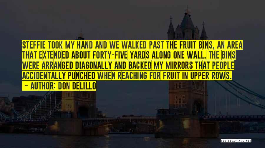 Don DeLillo Quotes: Steffie Took My Hand And We Walked Past The Fruit Bins, An Area That Extended About Forty-five Yards Along One