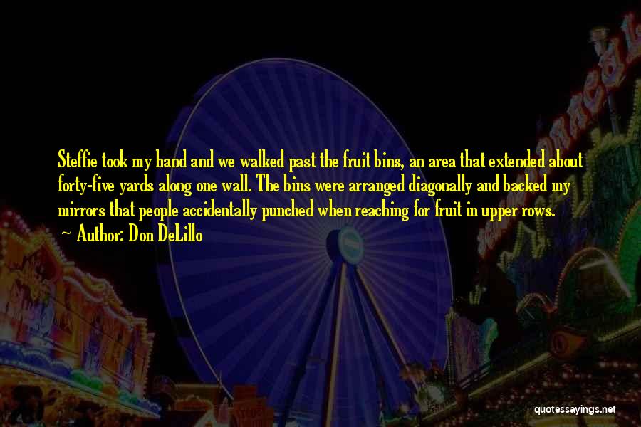Don DeLillo Quotes: Steffie Took My Hand And We Walked Past The Fruit Bins, An Area That Extended About Forty-five Yards Along One
