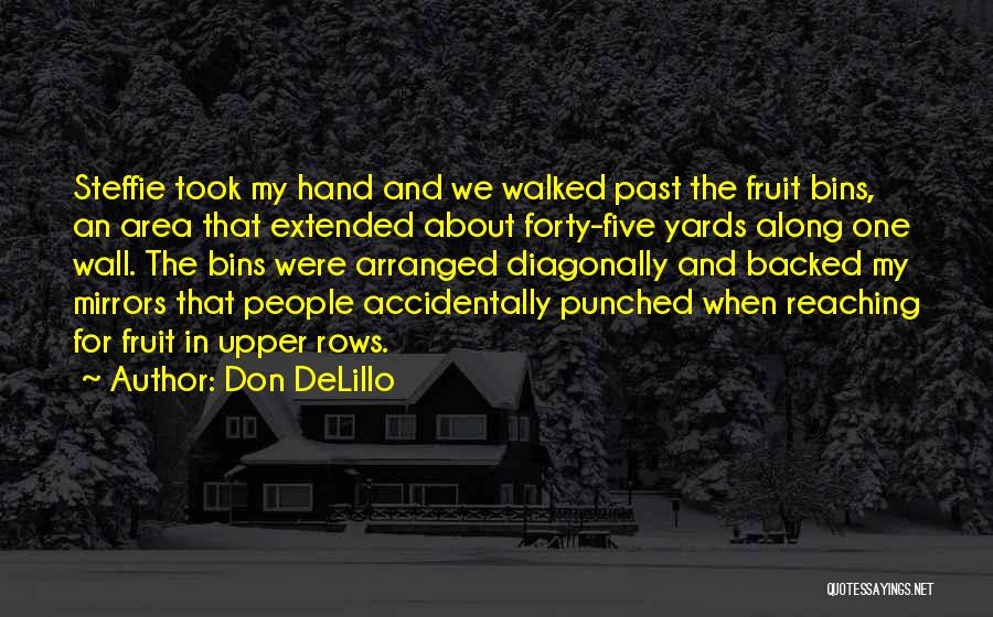 Don DeLillo Quotes: Steffie Took My Hand And We Walked Past The Fruit Bins, An Area That Extended About Forty-five Yards Along One
