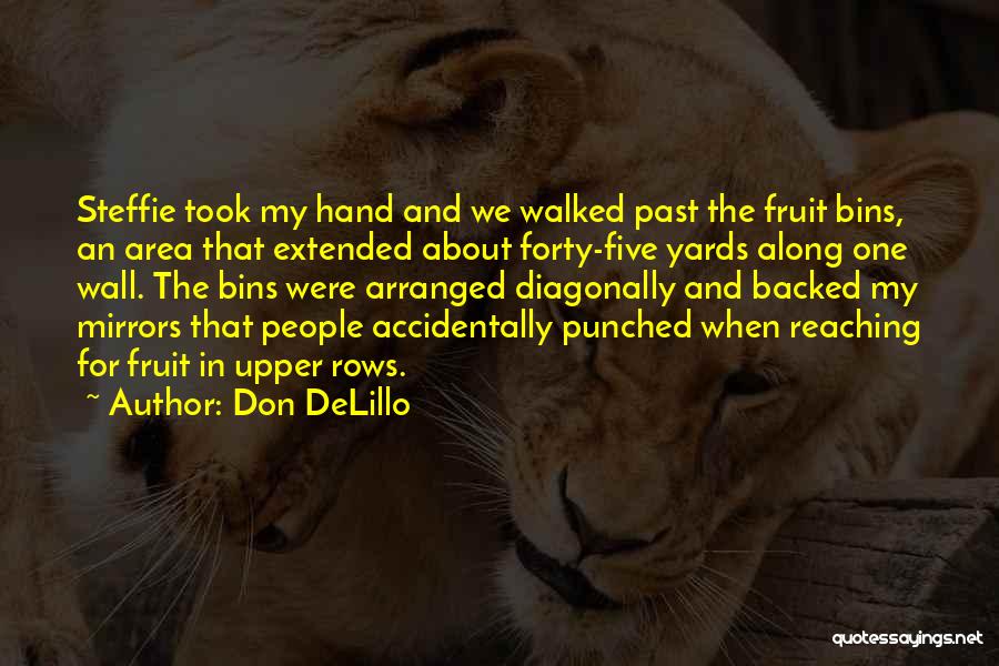 Don DeLillo Quotes: Steffie Took My Hand And We Walked Past The Fruit Bins, An Area That Extended About Forty-five Yards Along One