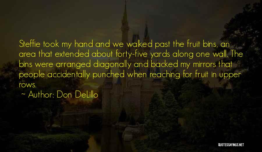 Don DeLillo Quotes: Steffie Took My Hand And We Walked Past The Fruit Bins, An Area That Extended About Forty-five Yards Along One